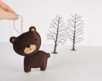 Friendly Bear Christmas Ornament - Baby Shower - Party Favor