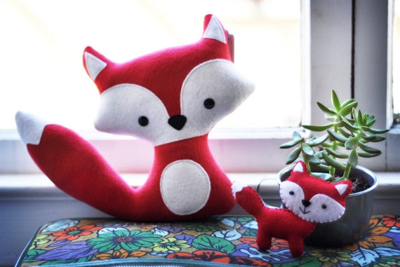 Peluche Renard Roux Maman Et Son Bebe Etsy Peluche Renard Roux Maman Et Son Bebe Etsy