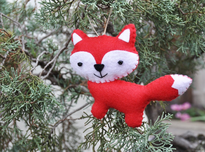Friendly Red Fox Christmas Ornament Baby Shower Party Favor image 3