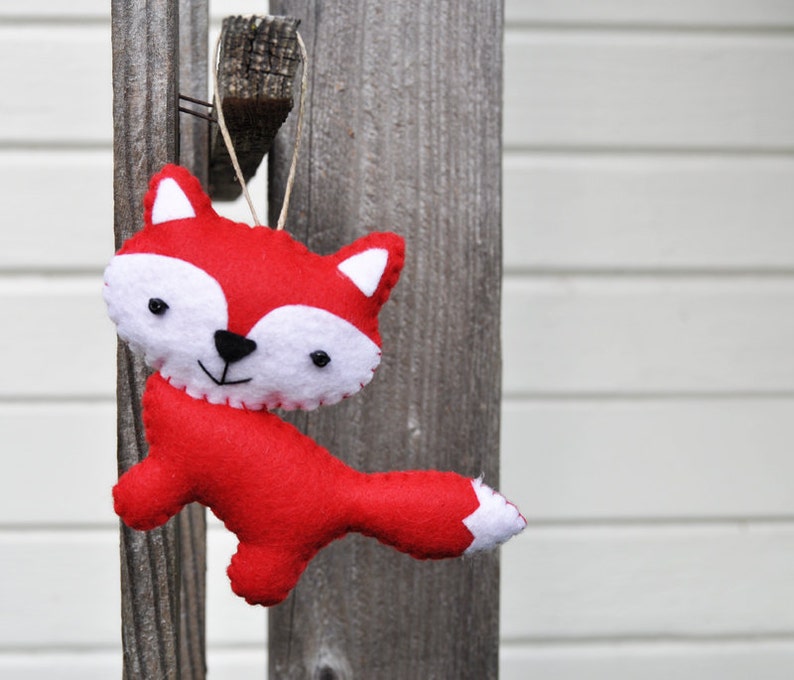 Friendly Red Fox Christmas Ornament Baby Shower Party Favor image 4