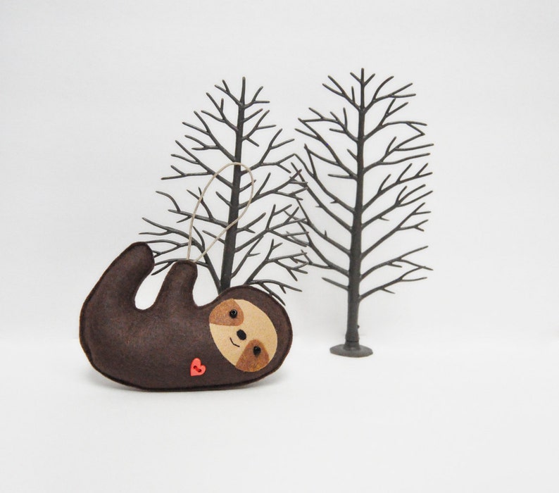 Sloth Christmas Ornament Baby Shower Party Favor image 2