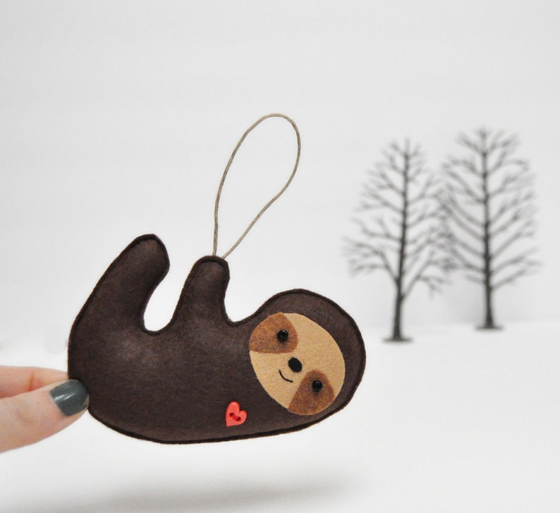 Sloth Christmas Ornament Baby Shower Party Favor image 3