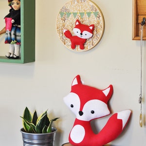 Party Fox in the Forest Wall Hanging Embroidery Hoop image 3