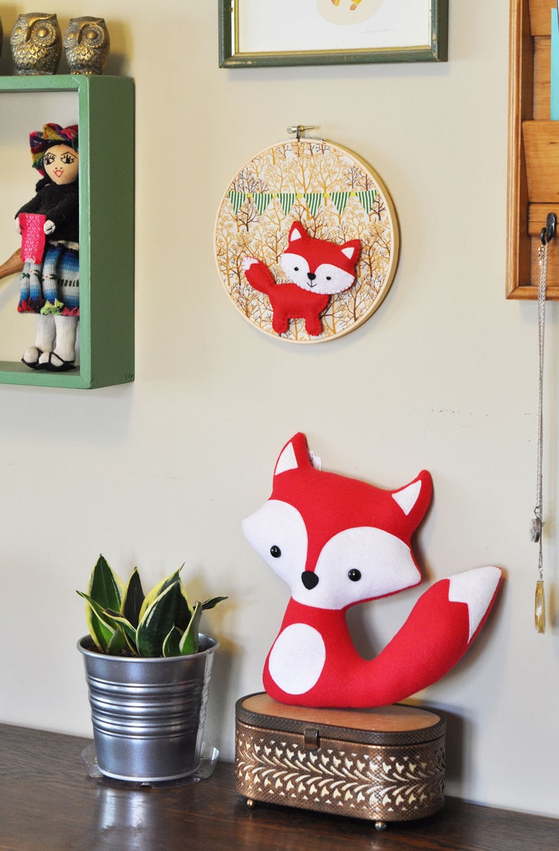 Party Fox in the Forest Wall Hanging Embroidery Hoop image 3