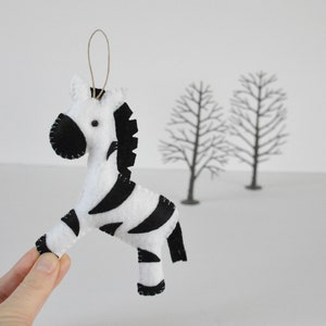 Plush Zebra Christmas Ornament- Baby Shower - Party Favor