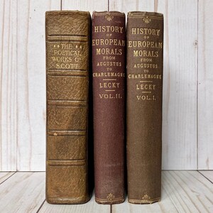 Trio of antique books from the late 1800's and early 1900's - beautiful vintage books