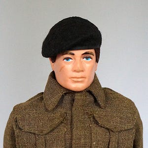 Banjoman Custom Made Beret For Vintage Action Man / G.I. Joe - Black.
