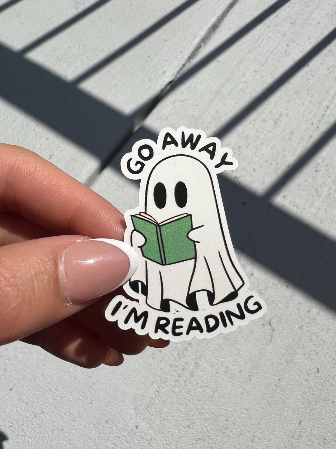 Go Away Im Reading Ghost Sticker - Etsy