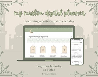 Digitale Muslimische Planer Vorlage | Aesthetic Notion Planer | Digitaler Planer | Notion Dashboard | Akademischer Organisator
