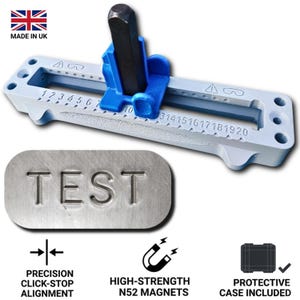 Stamp Punch Jig Guide Tool, Accurate Letter Alignment, 10mm, Magnetic with case