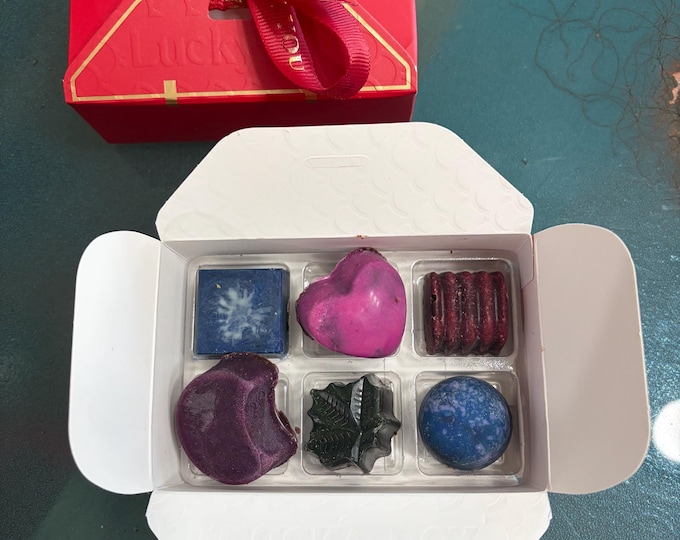 Six pieces Assorted Vegan Dark Chocolate Bonbons Gluten Free, Dye Free
