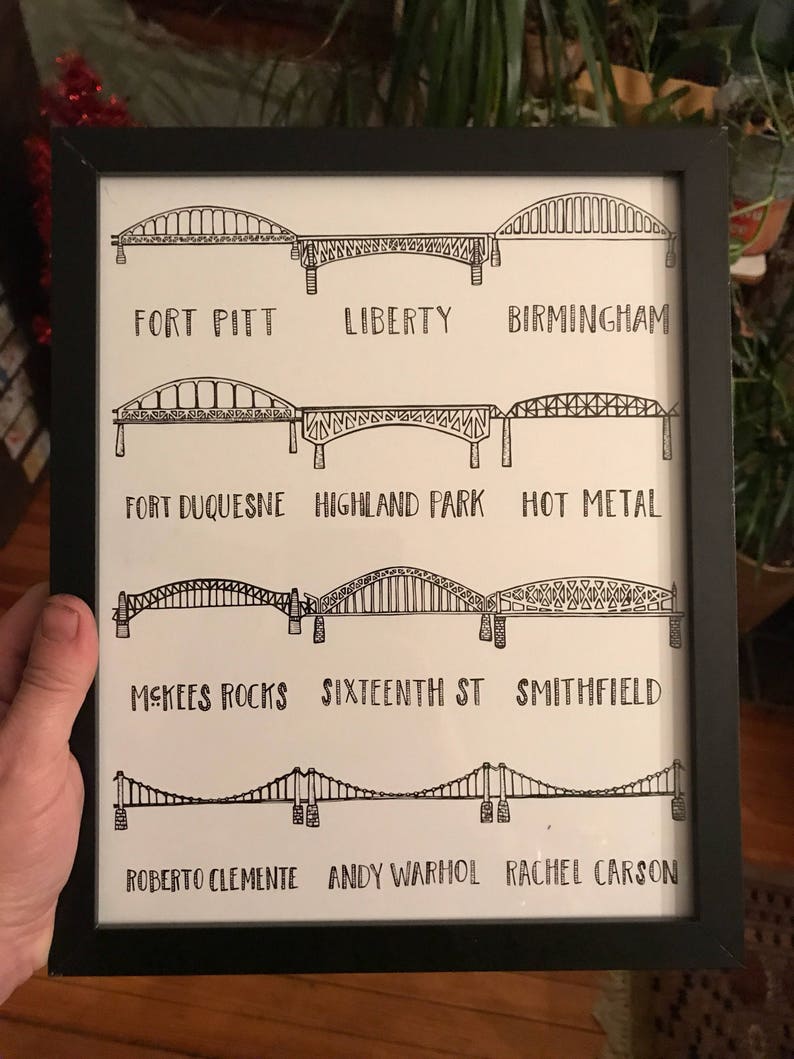 City of Bridges 8x10 print Pittsburgh image 1
