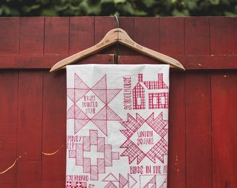 Quilt Pattern Primer Tea Towel Hostess Gift Housewarming