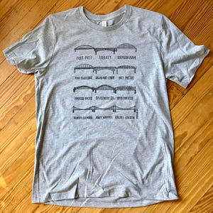 City of Bridges Pittsburgh Tee in Grey free shipping image 1