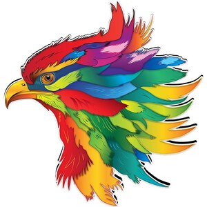 Legendary Phoenix Bird Colorful Abstract Shape
