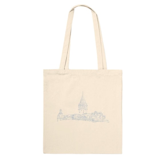 Sac fourre-tout tour de Galata dessin à l'encre d'Istanbul - Main Image