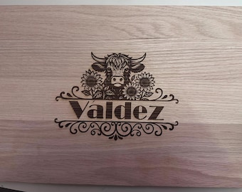 Personalized Oak Cutting Board, Engraved Charcuterie Board, Bucher Block