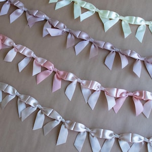 CUSTOMIZABLE Bow Garland for Party Decor Bridal Shower for Baby Nursery Girls Room Decor Bow Themed Party Ribbon for Special Occasions