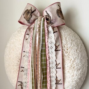 Lint voor lente paashaas Decor voor lente konijntje Decor voor Pasen 2025 Decor inspiratie konijnenlint set voor krans Grote strik voor de lente