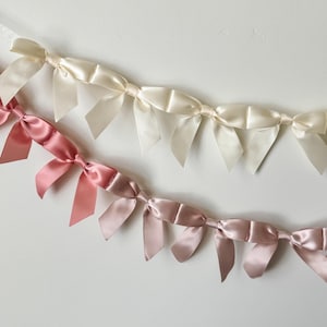 Pink Bow Garland for Baby Girl Room Decor for Baby Shower Girl Decor Pink Girly Bow Decor for Girl’s Room Bow Theme Party Gift for Baby Girl