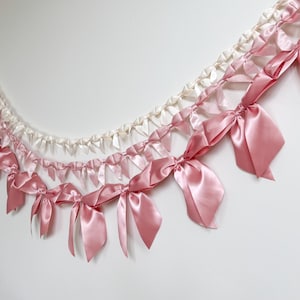 Big Bow Garland Set Pink Bows XL Bow Garland Coquette Party Decor Pink Baby Girl Birthday Bow Themed Decor Extra Large Bows Pink Bow Decor