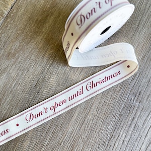 クリスマスまで開けないリボン プリントリボン クリスマスまで開けないリボン ラッピング用の楽しいリボン ギフトラップリボン コットン