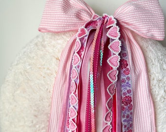 Valentine&#39;s Ribbon Bundle for Wreath Ribbon Set Valentines Day Decor for Front Door Ribbons for February Pink Ribbon for Valentine&#39;s Day Bow