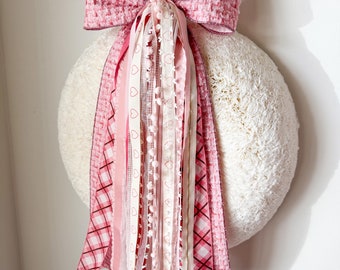 Valentine&#39;s Ribbon Bundle for Wreath Ribbon Set Valentines Day Decor for Front Door Ribbons for February Pink Ribbon for Valentine&#39;s Day Bow