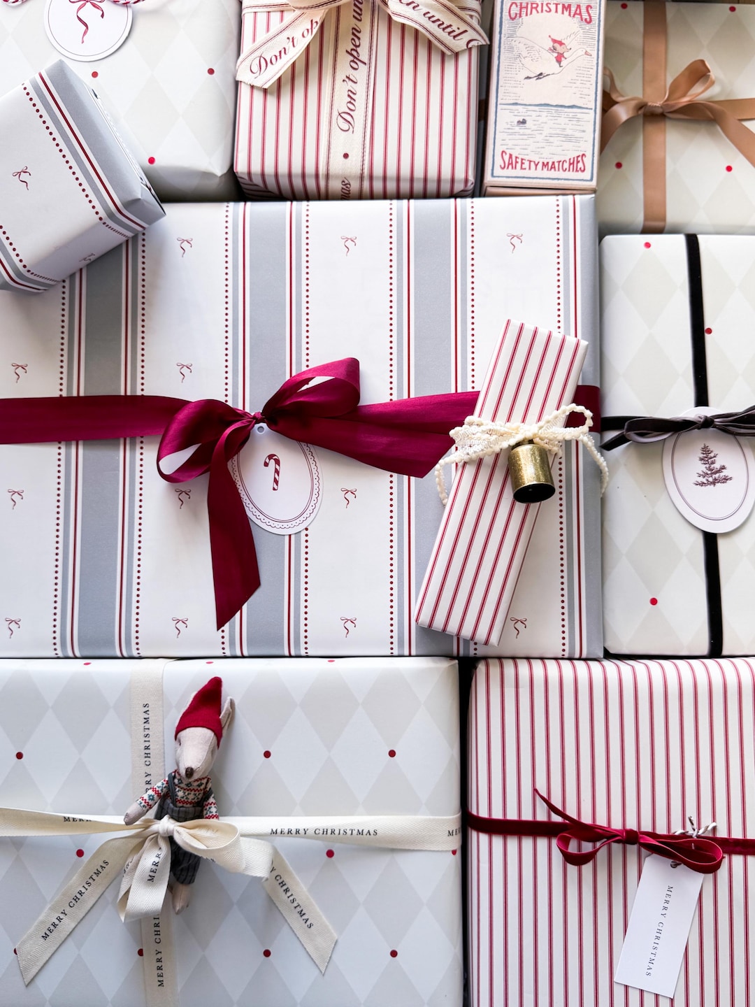 Curated Holiday Gift Wrapping Kit | Premium Coordinated Wrapping Paper, Ribbon & Tags | Designer-Inspired Aesthetic Gift Wrap Set