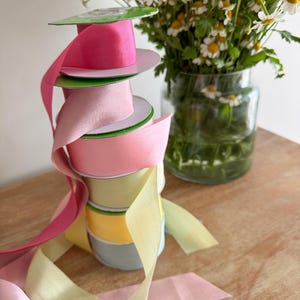Silk Ribbon for Spring Pink Silk Ribbon for Wreath Flowy Ribbon for ...