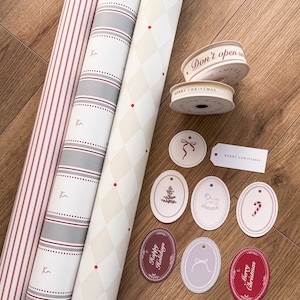 Premium Holiday Gift Wrapping Kit | Coordinated Wrapping Paper, Ribbon & Tags | Designer Gift Wrap Set