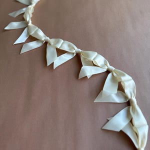 White Bow Garland for Bridal Shower Decor Bachelorette Party Decoration Beautiful Gift for Bridesmaids Present for Bride Banner for Wall