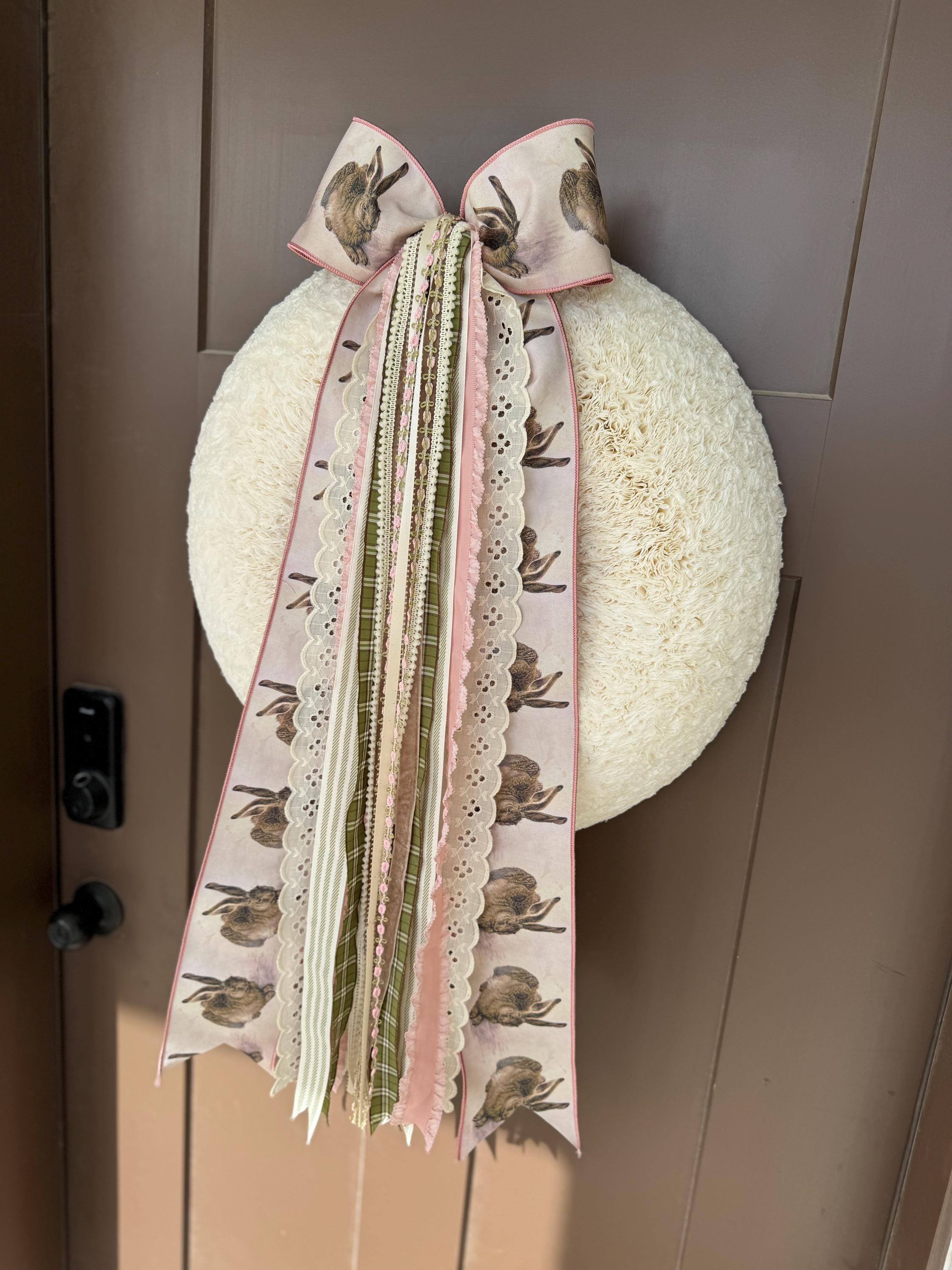 Easter Ribbon Set for Wreath | Oversize Easter Bunny Bow | Soft Pink ...