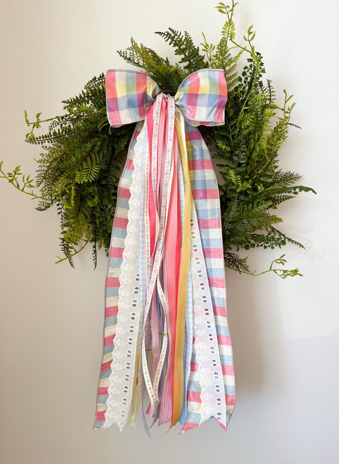 Ribbon Bundle Spring Bow for Wreath Pink Spring Ribbons Pastel Easter ...