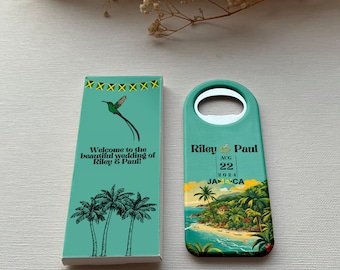 Jamaica Themed Wedding Favors, Save the Date Bottle Opener, Jamaica Beach Wedding Souvenir, Tropical Wedding Magnet