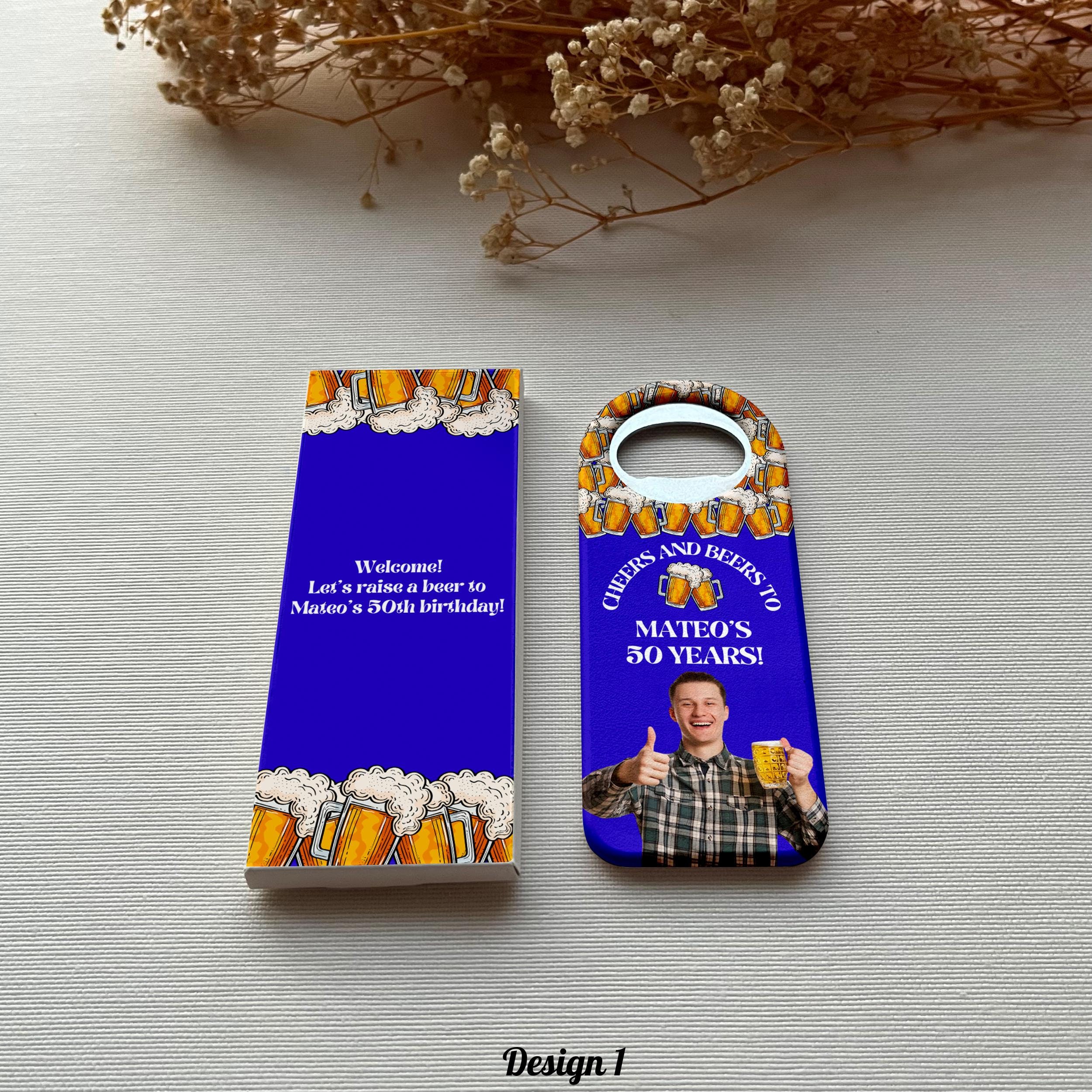 Personalized 50th Birthday Adult Party Magnet Gift, 30th Birthday Adult Party Favors, Beer and Cheers Birthday Party Gift
