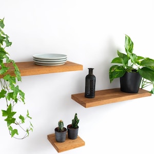Floating wall shelf, solid oak, made to measure, kitchen shelf, spice rack, shelf board, storage, picture ledge, minimalist