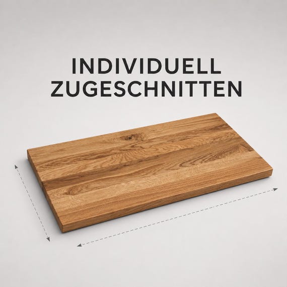 Eiche Massivholzplatte Rustikal nach Maß | durchgehende Lamellen | individuell | DIY | geölt | Tischplatte, Regalbrett, Ablage, Deckplatte