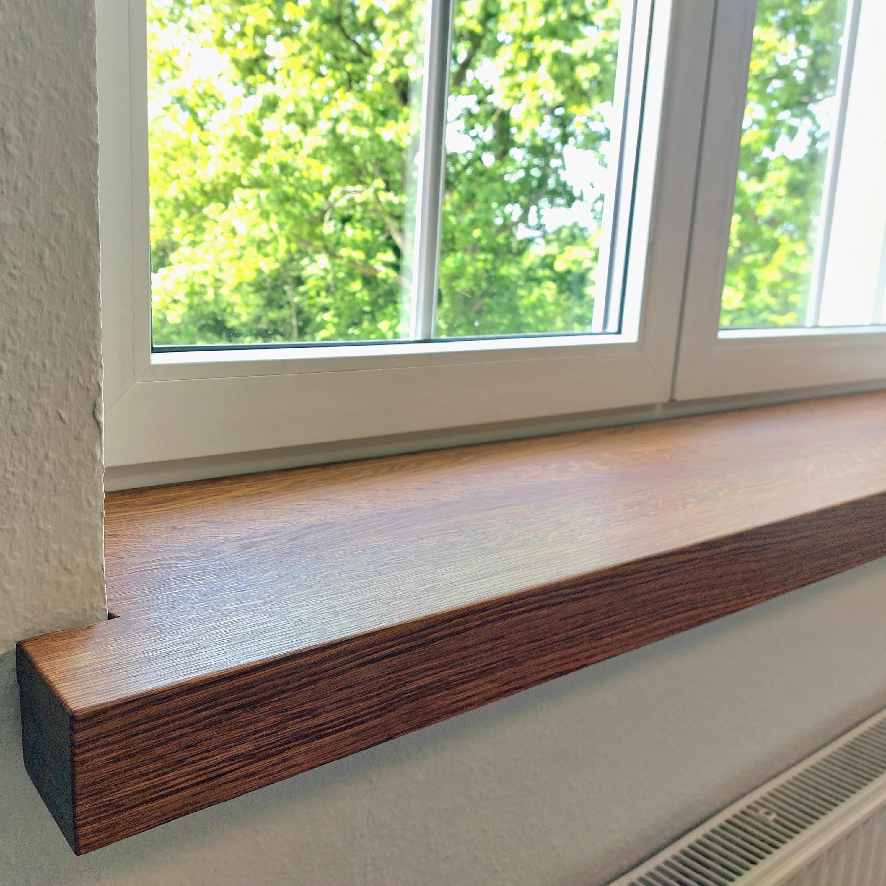 Window sill made of solid oak wood, custom-made, handcrafted