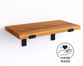 Custom-made solid oak wall shelf, bookshelf, kitchen shelf, modern shelf