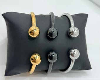 Stainless Steel Ball Bangle for Men and Women