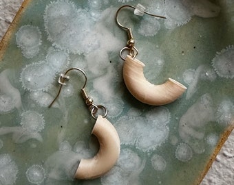 3d printed, Pasta, Macaroni, Lightweight Earrings