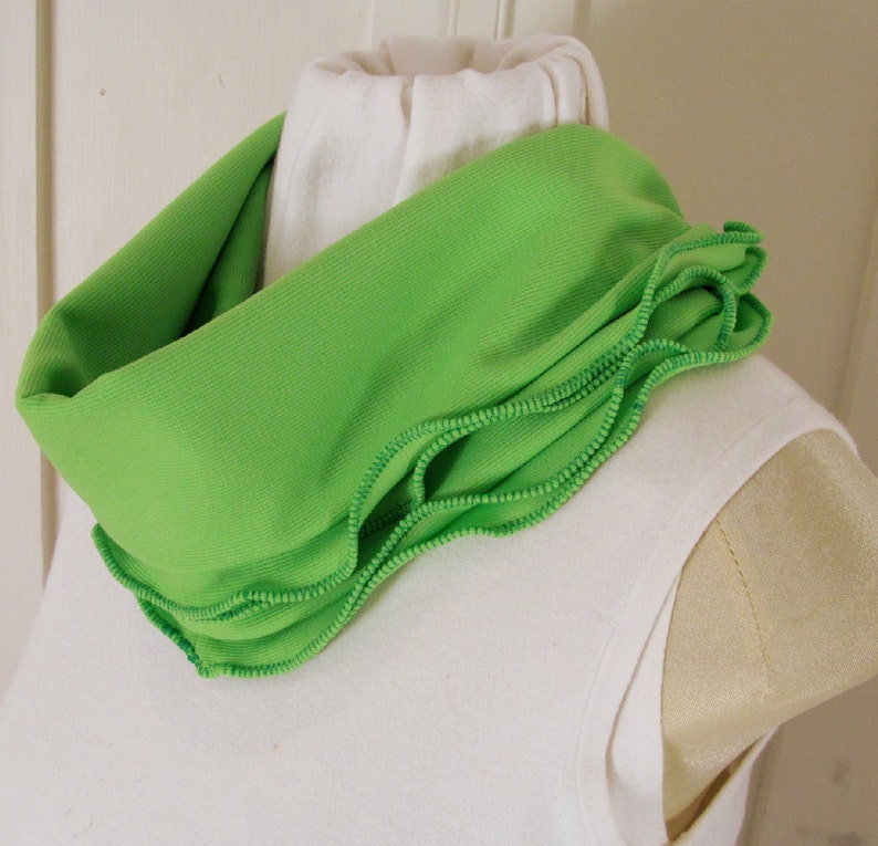 Ruffled Scarf, Spring Green Scarf, Lime Green Scarf, Pistachio Green Scarf, Lime Green Infinity Scarf, Spring Green Infinity Scarf image 4