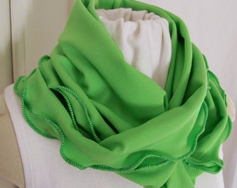 Ruffled Scarf, Spring Green Scarf, Lime Green Scarf, Pistachio Green Scarf, Lime Green Infinity Scarf, Spring Green Infinity Scarf