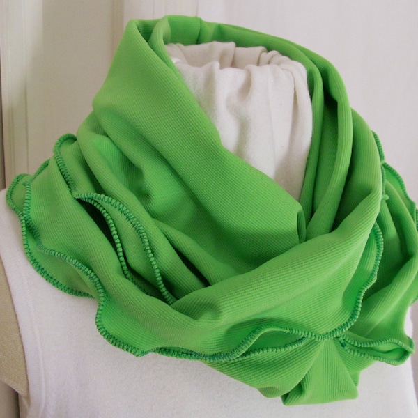 Ruffled Scarf, Spring Green Scarf, Lime Green Scarf, Pistachio Green Scarf, Lime Green Infinity Scarf, Spring Green Infinity Scarf