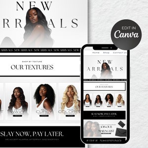 Website Banner, Hair Website, Hair Extension Website Template, Hairstylist, Web Banners Website Template, Wig, Extensions, Hair