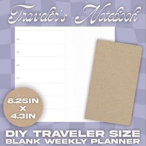 DIY Printable Weekly Planner Insert Book Leather Traveler's Notebook