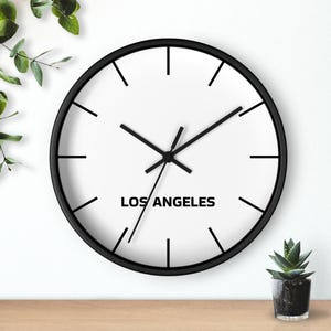 Time Zone Clock | WORLD | Los Angeles | Office Decor | Studio Wall Art  News Anchor Gift | Journalism Student Clock | Newsroom Wall Clock