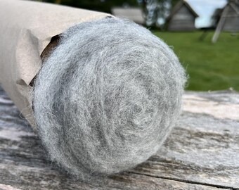 Lana cardada para fieltro, gris claro, 500 g / 17,6 oz, 21 micras, con certificación Woolmark y OEKO-TEX® para fieltro húmedo, fieltro con aguja e hilado.