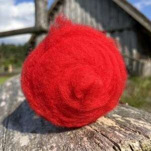 Scharlachrot Kardenband 500 g Filzwolle, 21 Mikron, Woolmark & OEKO-TEX zertifiziert, Wolle zum Nassfilzen, Nadelfilzen und Spinnen